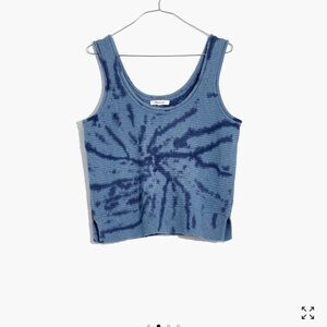Madewell Blue Tie-Dye Fairview Sweater Tank Top